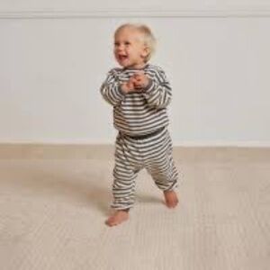 Rylee + Cru stripe waffle Knit Long Sleeve organic cotton top and pants